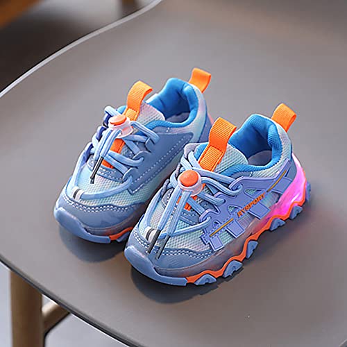 Light Up Girls Shoes Children Mesh Running Breathable Sneakers Boys Korean Casual Flashing Walking Tennis Sneakers2