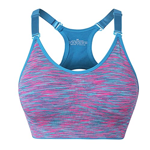 Doaraha Sujetador de Deporte Mujer sin Costuras Almohadillas Extraíbles Push Up Sport Bra Cómodos Suave Sujetadores Deportivos para Gimnasio Yoga Fitness Run - Rosa*1, XL Cover