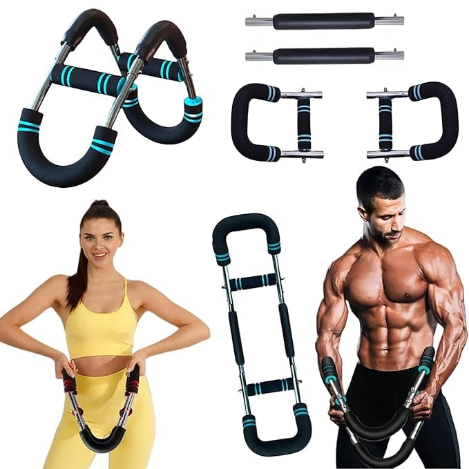 VISHARNI Twister Arm Exerciser Chest Workout, Power Twister Bar Chest Muscle Builder for Men, Full Upper Body Workout Bar for Home & Travel – Adjustable Resistance for Biceps, Triceps, Forearm & Back-picture-27