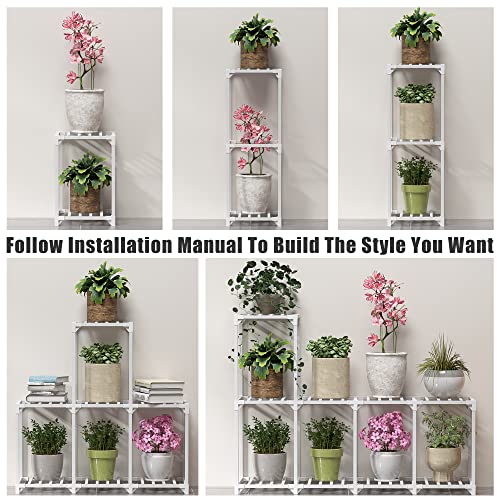 Wtz Diy Plant Stand Indoor, Bamboo Plant Shelf, Corner Plant Holder, Tiered Ladder Flower Stand, Window Plant Rack For Outdoor Living Room Balcony, Free-To-Assemble, Mc-303 White #TOP7