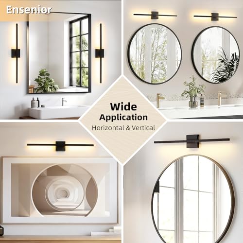 Image of Brushed Black Vanity Light 30 Inch Modern Bathroom Light Fixtures 18W Wall Vanity Lamp Over Mirror, Dimmable 5CCT LED Wall Sconce for Bedroom Cabinets