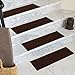 NaturalAreaRugs Halton Polyester Carpet Stair Treads, Handmade, Rubber Backing, Durable, Stain Resistant, Environmental-Friendly, Charcoal, Set Of 13 (9 Inches X 29 Inches)