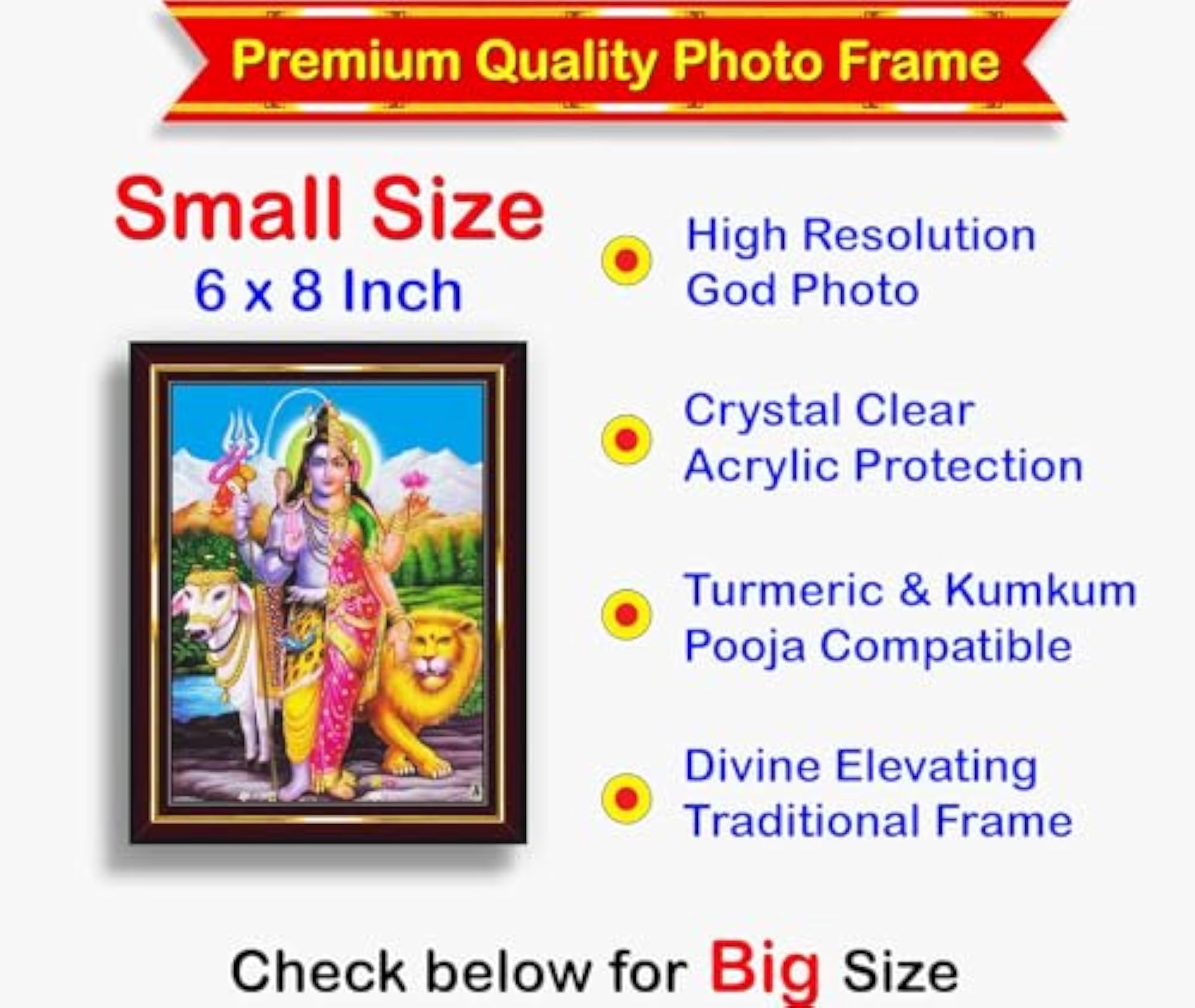 Ardhanarishvara Shiv Parvati Wall Painting, Framed Decor