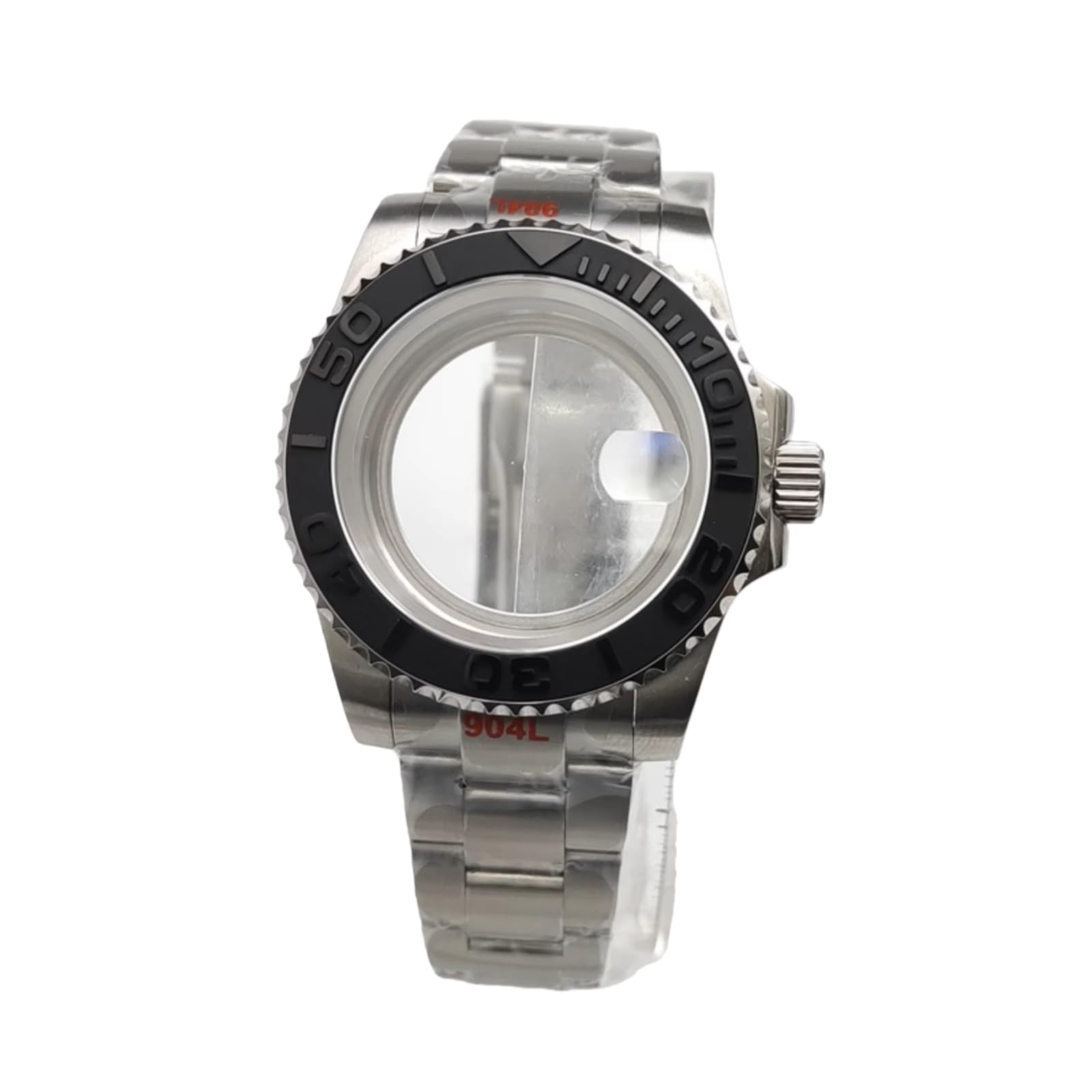 Set Cassa E Bracciale 40 mm Acciaio 904L Subacqueo GMT Stile Yacht Vetro Zaffiro Lente Datario Compatibile Con Movimento NH36 per Rolex Submariner/GMT-Master/Yacht-Master - 22