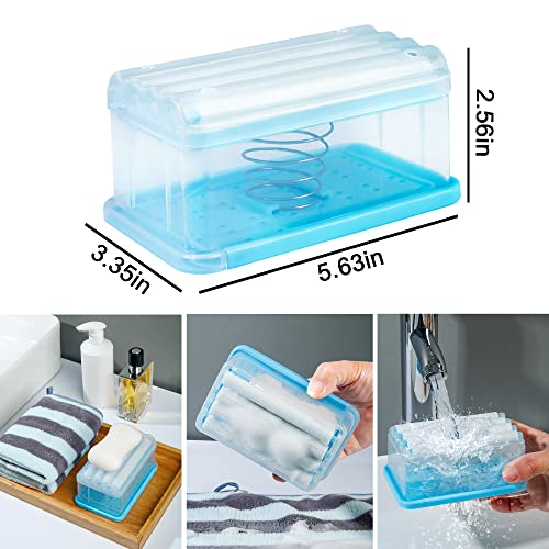 Sylans Soap Lather Laundry Box Storage Foaming Soap Box Holder Soap Box With Rollers Soap Dish With Drain Soap Container Multifunctional Travel For Home Bathroom Kitchen Countertop Easy To Clean #TOP1