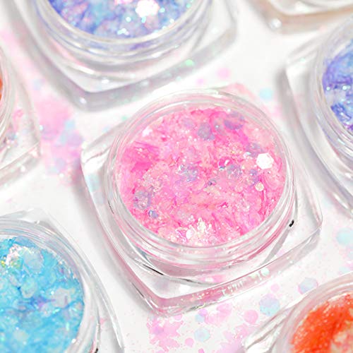 Abcidubxc Epoxidform, 6 Flaschen Sterne Herz Schmetterling Mix Pailletten Glitzer UV Harz Epoxidform Füllung Für DIY… – Bild 5