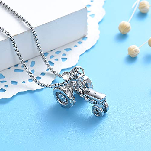 Oinsi Tractors Cremation Necklace For Ashes For Dad Memories Keepsake Urn Jewelry / 20" Chain And Filling Kits #TOP1