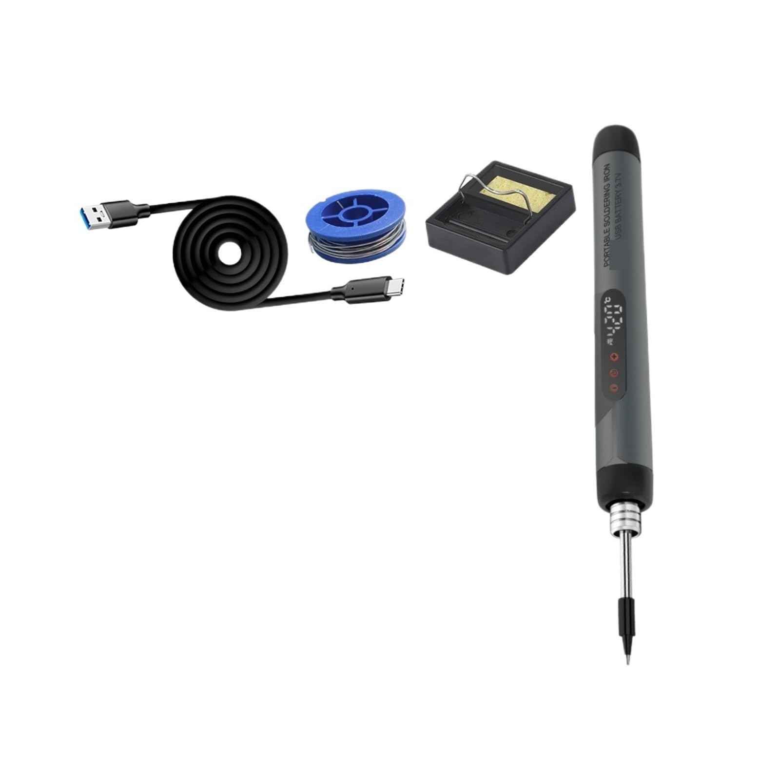Juego De Soldador Eléctrico USB Multifuncional, Herramienta Soldadura Hierro Con Temperatura Ajustable, Inteligente, 300-450 ℃/260-420 ℃ Calentamiento Preciso(Digital display-01)