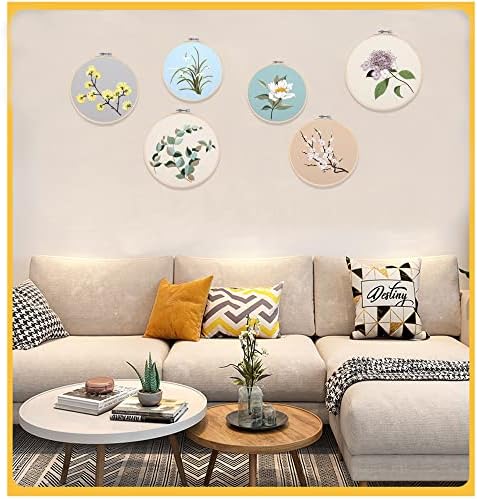 Myfelicity 6 Sets of Embroidery Kits, Flower and Grass Patterns, Simple and Easy to Embroider, Suitable for Beginners