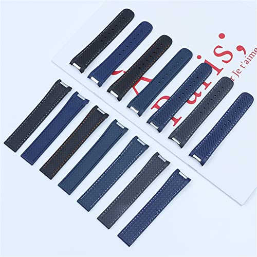 Bracelet montre caoutchouc 20mm pour Omega Seamaster 300 AT150 avec boucle acier - 3