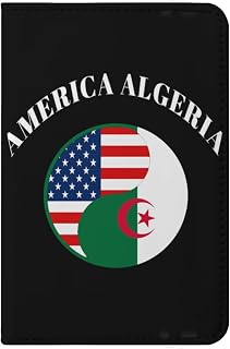 America Balance Algeria Algerians Flag Passport Holder Covers Women Men Fashion PU Leather Case Protector Cover with Card Slots for Travel