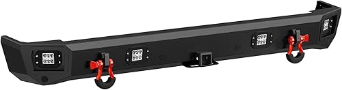 Miniatura 9 de Parachoques trasero compatible con Land Rover Discovery 2 1999-2004 parachoques trasero todoterreno incorporado receptor de enganche estándar de 2