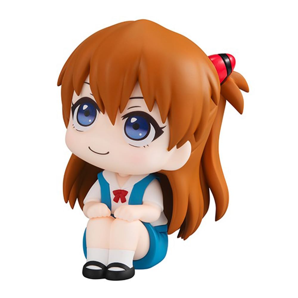 Anjinguang Ayanami Rei Figure Asuka Langley Soryu Action Figure Anime Look Up Mini Figurine 10cm Cute Cartoon Game Statue Desktop Decoration Model Collectible Gifts for Fans
