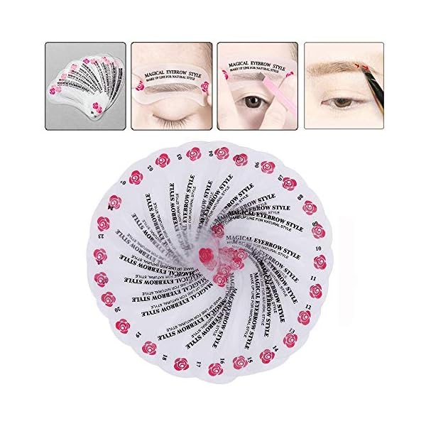 24 PCS Eyebrow Shaping Stencils, Kalolary Eyebrow Grooming Stencil Kit Shaping Templates DIY Tools for Eyebrows Shaping