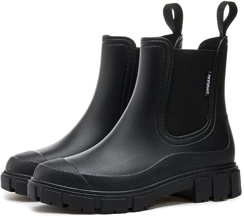 starflare Damen Gummistiefel Kurz Wasserdicht Rutschfest Garten Boots | Damen Gummistiefel Wasserdicht Chelsea Ankle Boots Stiefeletten mit rutschfester Sohle für Outdoor Garten