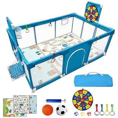 BabyJoy Parque Infantil Bebe 120x180cm - Corralito Bebe Acolchado y Equipado con Diana de Velcro, Canasta, Portería y más accesorios. Parque para Bebes Seguro, Amplio y Divertido | Ya disponible en tu tienda friki favorita! En mundofriki.es! BabyJoy Parque Infantil Bebe 120x180cm - Corralito Bebe Acolchado y Equipado con Diana de Velcro, Canasta, Portería y más accesorios. Parque para Bebes Seguro, Amplio y Divertido | Ya disponible en tu tienda friki favorita! En mundofriki.es!