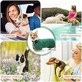 FORYNXHWIN Hundebademantel Mikrofaser, Hundebademantel Extra Saugfähig, Badezubehör Badetuch Schnelltrockend Hund, Bademantel für Kleine Mittlere Hunde (S, Grün)