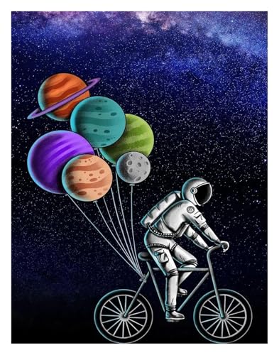 Galaxie et planète spatiale en tableau déco nature format 20x30cm G