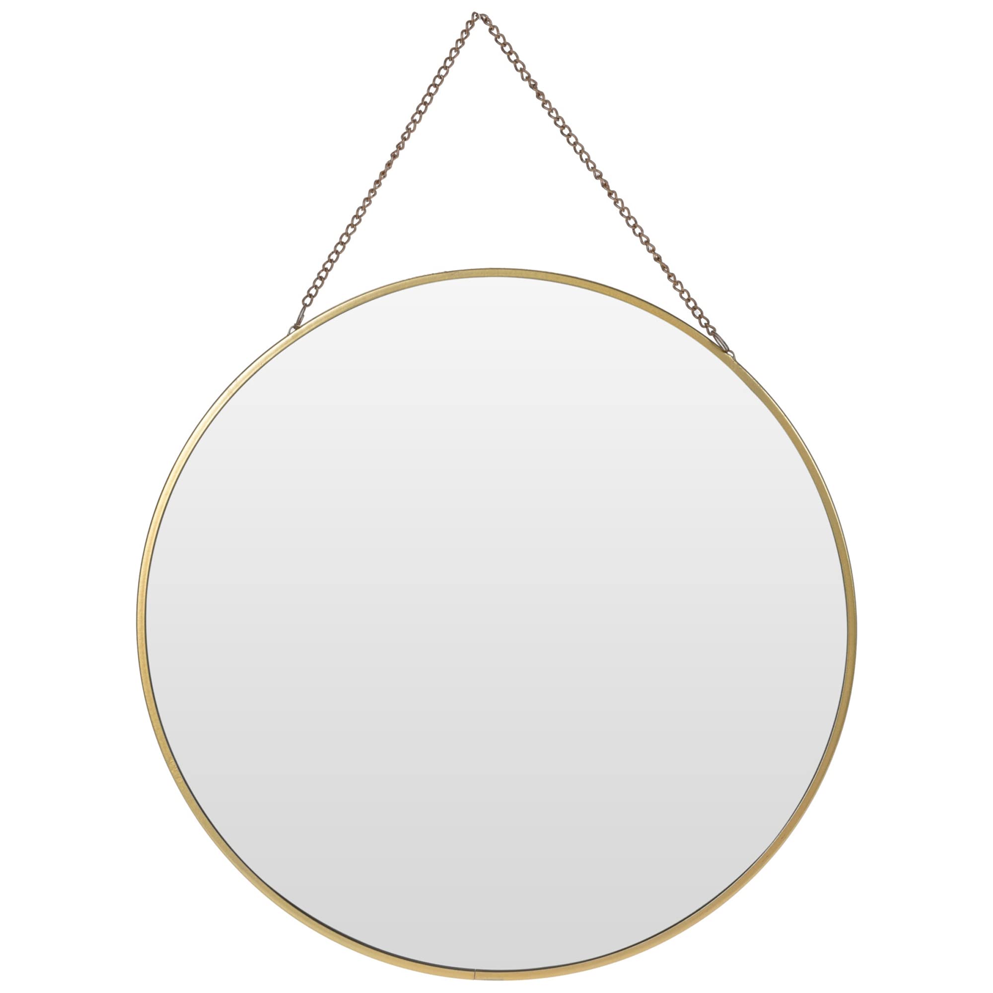 URBNLIVING 30cm Gold or Black Round Hanging Wall Mirror Hallway Bathroom Bedroom Home Decor (Gold)