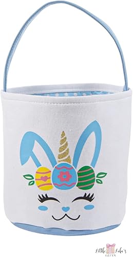 Miniatura 6 de Cesta de Pascua personalizada para niños, bordada rosa niñas y niños pequeños bolsas de regalo azul bebé verde