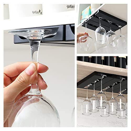 2 Pcs Wine Glass Racks No Drilling Stemware Racks Hanging Wine Glasses Holders For Bordeaux Cup White Wine Cup Cocktail Cup Champagne Cup Prosec Cup #TOP6