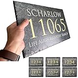 生意気なリス 美しく手作りされ、カスタマイズ可能なスレートホームアドレスプラーク (16インチ x 10インチまたは12インチ x 8インチ) このオーダーメイドハウスサインで、あなたの財産の縁石をアピールしましょう。