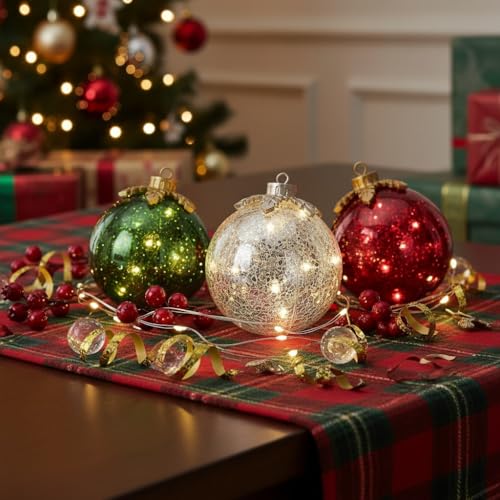 Sphère de Noël à DEL pour décoration de table et bureau - 7