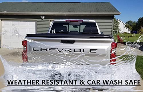 Tailgate Inserts Letters Compatible For 2019 2020 2021 2022 2023 Silverado, 3D Raised & Strong Adhesive Decals Letters, Tailgate Emblems Inserts Letters - Gloss Black #TOP4