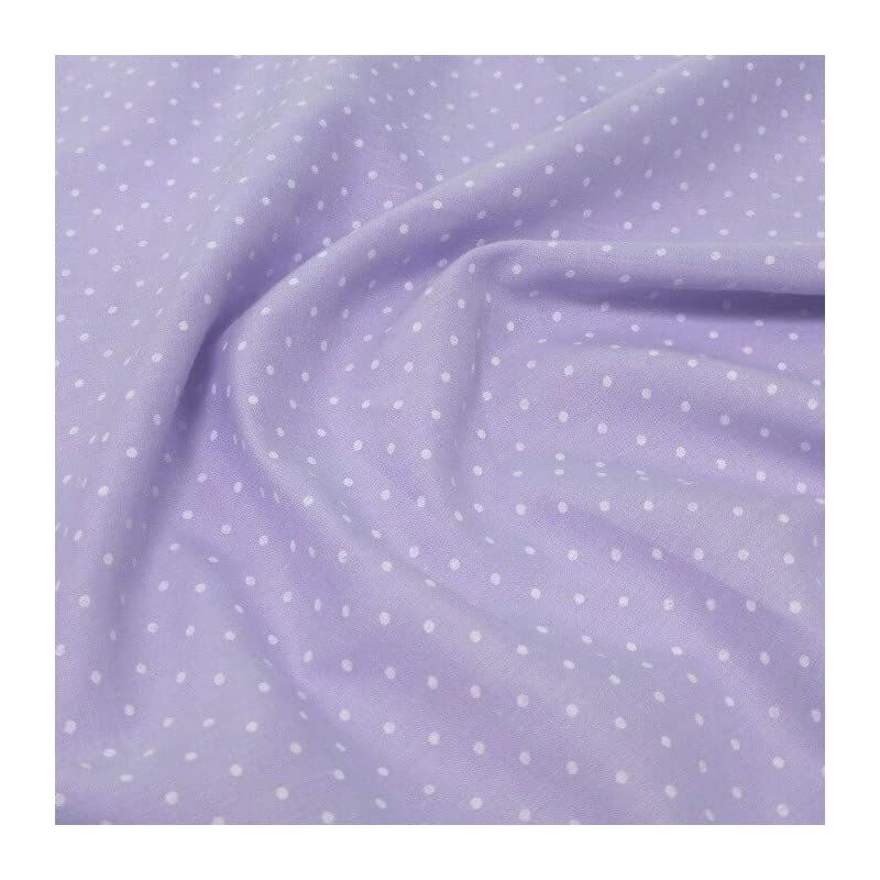 The Fabric Guys Sold Per 3 Metre Length Polycotton Fabric 112cm Wide Quilting Material for Sewing Patterns Dressmaking Crafts DIY Projects (2mm Polka Dots Lilac)
