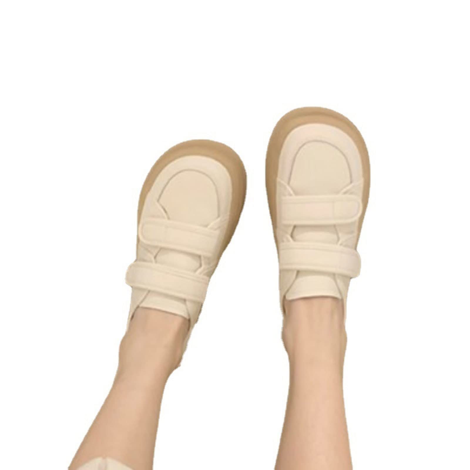 HOFFTI Women's Casual Shoes Womenshoes Autumn Shoes White Shoes Leisure Wild College Style Retro Shoes of Women Women (Color : 1, Size : 38)