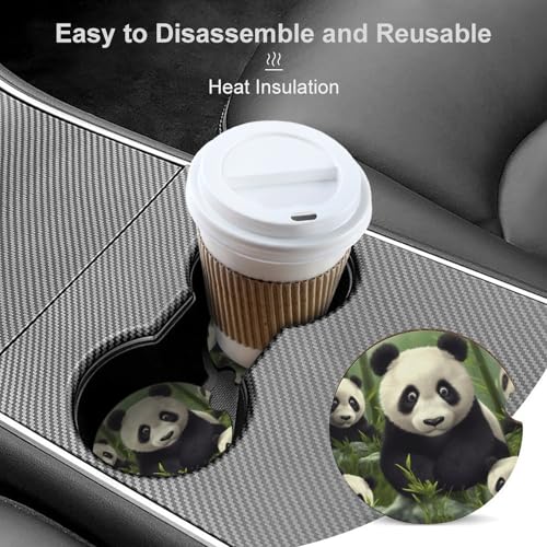 Posavasos para Portavasos, Diseño Panda, Madera, Pack 2 miniatura 4