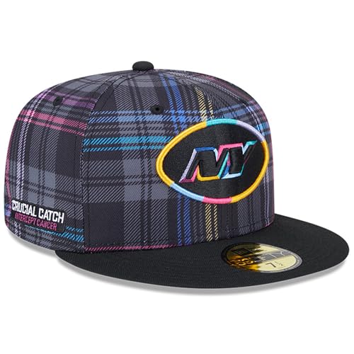 New Era Gorra ajustada para hombre de New York Jets 2024 NFL Crucial Catch Plaid 59FIFTY