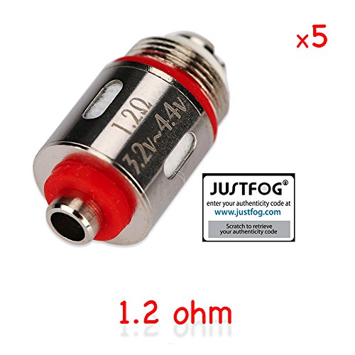 100% ORIGINAL - Lote de 5 resistencias JUSTFOG 1.2 ohmios AUTHENTIC compatible Q16 / Q14 / C14 / G14 / S14 - Código de seguridad comprobable en el sitio JUSTFOG