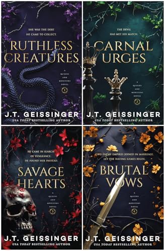 A Queens and Monsters Novel Series 4-Book Collection Set - Dark Romance and Dangerous Obsessions - Ruthless Creatures, Carnal Urges, Savage Hearts, Brutal Vows