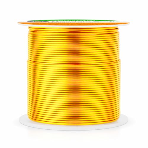 Image of Mandala Crafts 22 Gauge Gold Tone Anodized Aluminum Craft Wire, 100 FT | Colored, Flexible, Bendable, for Bonsai, Armature, Sculpting, Wire Wrapping, Jewelry Making, Weather & Tarnish Resistant