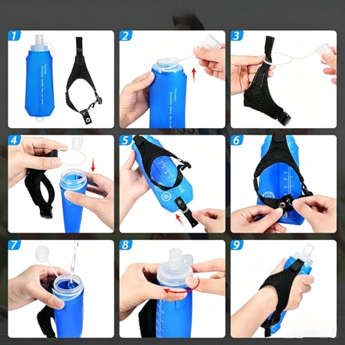 Botella de agua para correr blanda que elimina rebotes de 500 ml 8