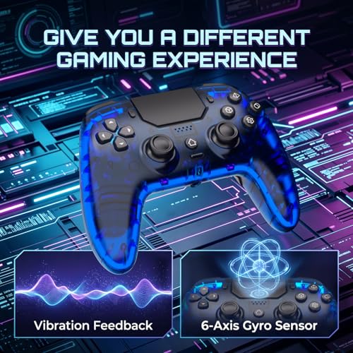 Image of SZDILONG Wireless Controller for PS5 with RGB Light,Compatible with PS5 /Slim /Pro,iOS,MAC,Steam,Android /PC Windows,Support Hall Sticks /Microphone /Dual Vibration /Turbo /Programmable,with 3.5mm Audio Jack