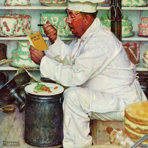Toile peinture Norman Rockwell Comment Régime, impression artistique vintage 50x50cm