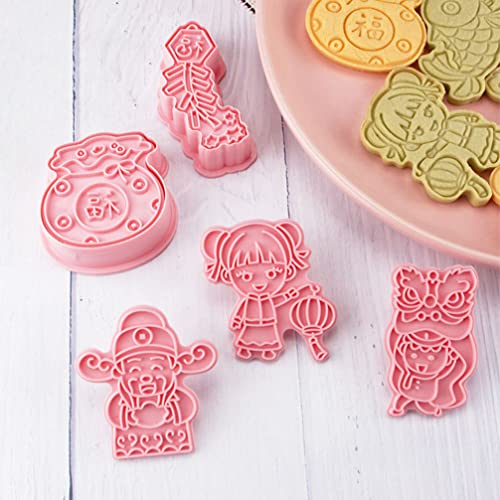 Lifkome Gummy Molds 6Pcs Happy New Year Cookie Cutters For Chinese New Year Lucky Money Bag Cookie Molds Press Spring Festival Cookie Moulds Chocolate Molds #TOP5
