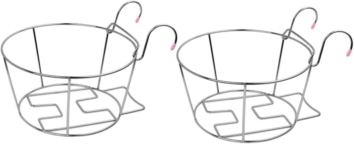 2pcs Stainless Steel Hanging Flowerpot Rack Balcony...