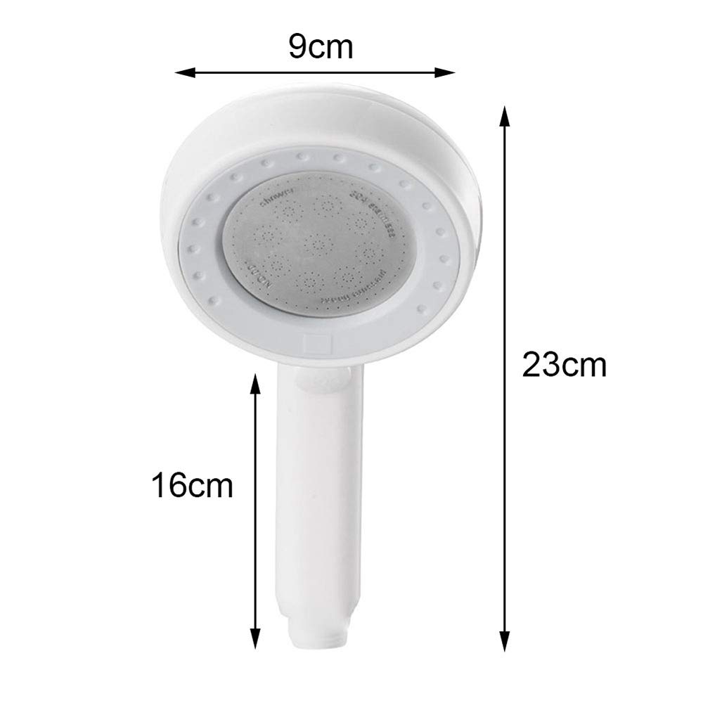 Cabezal de ducha de mano de alta presión con potente rociador, multifunción, regulador de flujo de baño, material ABS, azul (color: blanco)