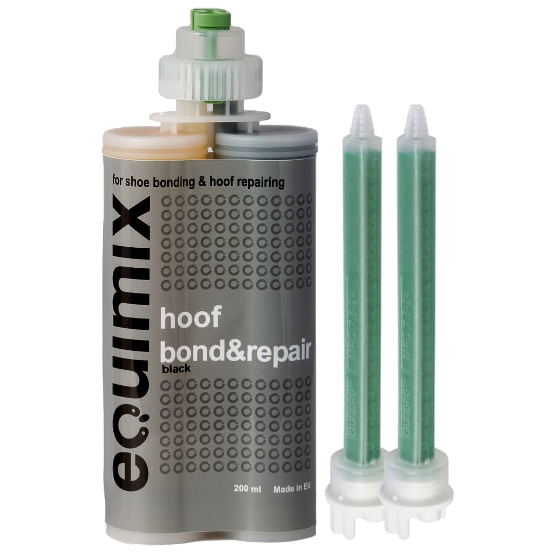 Polyurethane Hoof Bond & Repair 200ml Cartridge & Two Application Tips (Black)