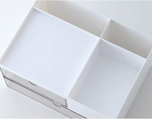 Miniatura 6 de Organizador de maquillaje con 2 cajones, organizador de escritorio, 4 compartimentos, caja de almacenamiento de cosméticos para esmalte de uñas,