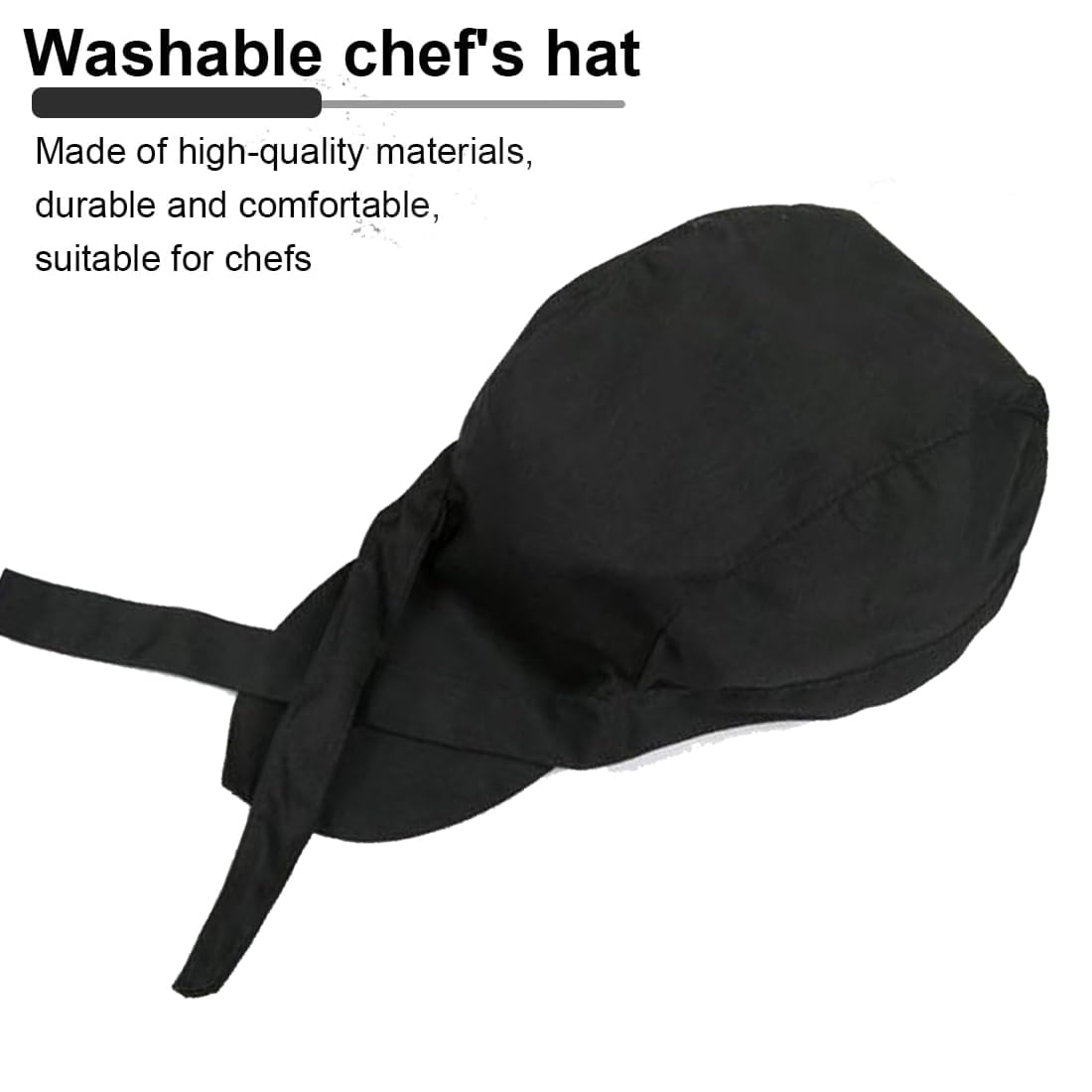 Cappello da Cuoco Regolabile Nero Unisex per Adulti Lavoro Hotel