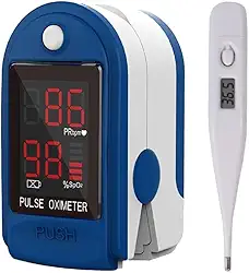 Oximetro Digital Medidor De Saturação De Oxigênio No Sangue e Termômetro Digital Tubarão Stores