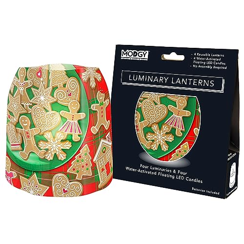 MODGY Farol LED luminoso decorativo para decoración de interiores y exteriores, lámpara de vela de plástico para boda, centro de mesa, porche, velas flotantes sin llama, Gingy