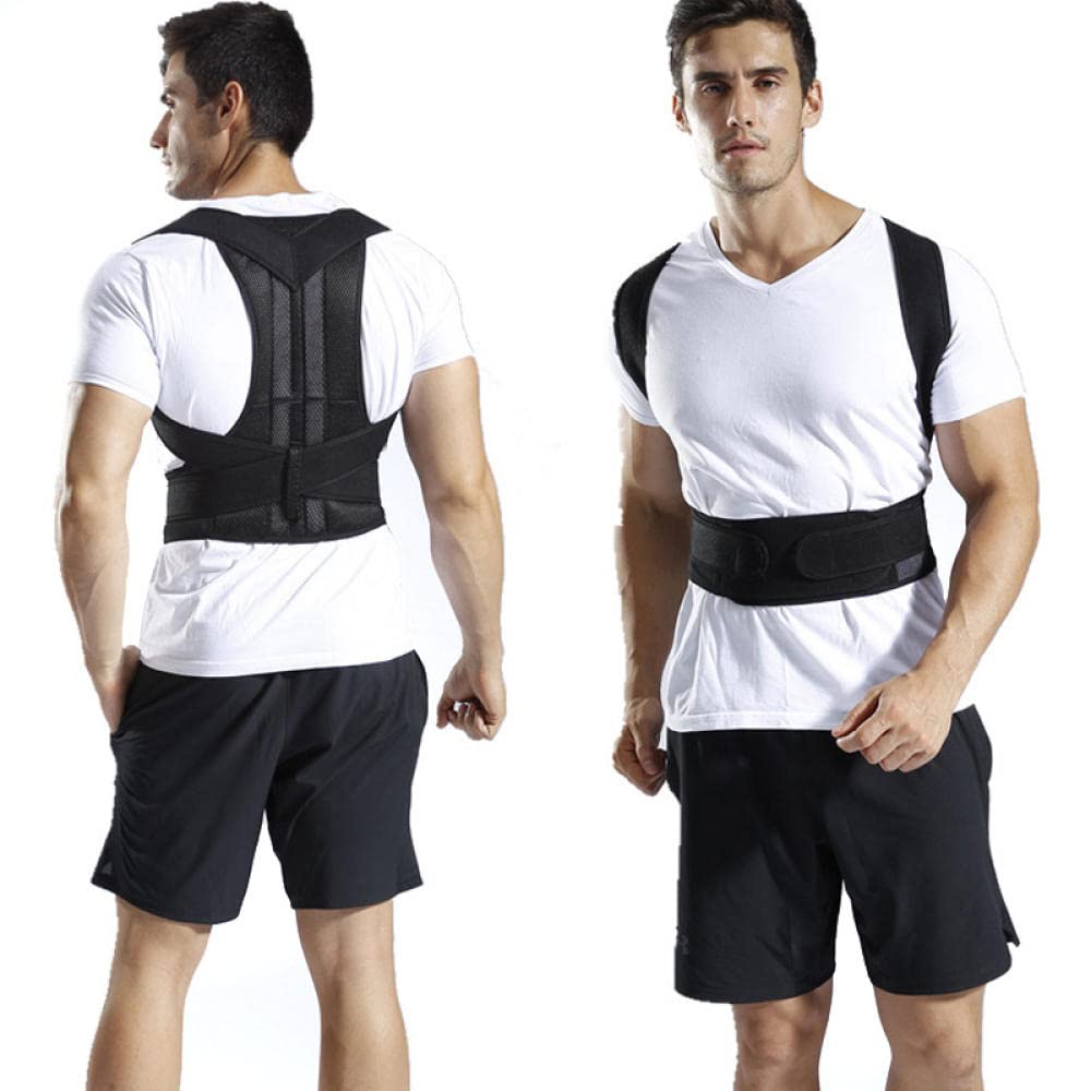 Regulowany pasek na ramię Korektor postawy na plecy Leczenie magnetyczne Pas podtrzymujący lędźwiowy Korektor postawy na ramię-black_extra Large Back Brace Pas podtrzymujący plecy dla mężczyzn