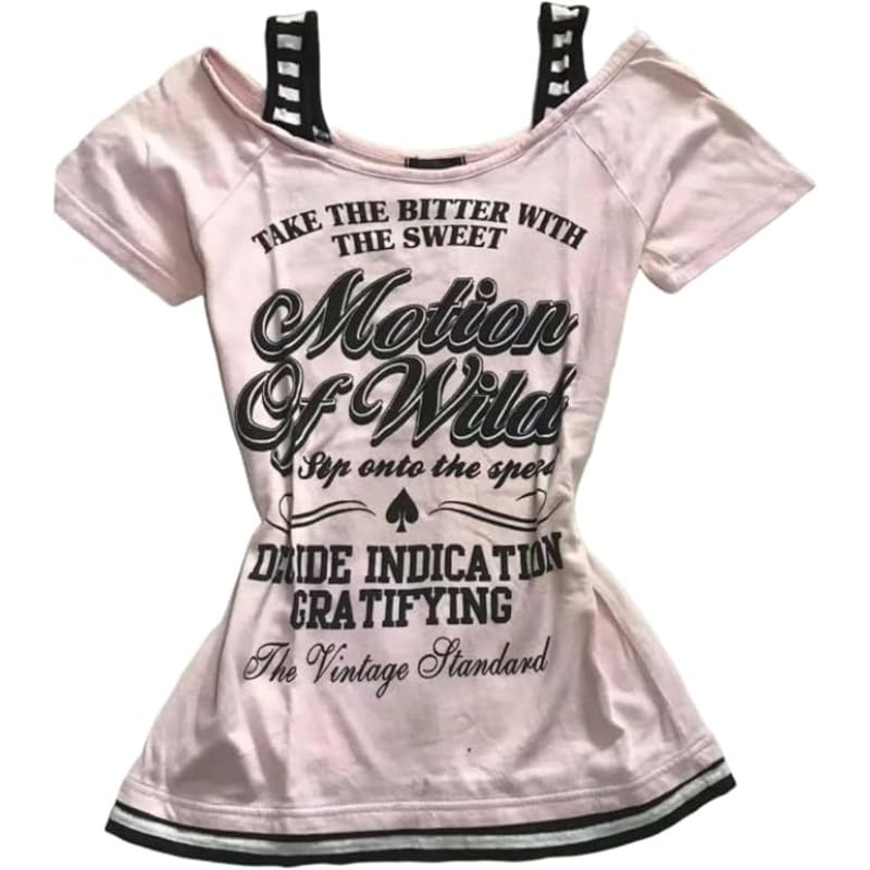 Image of Kawaii Cutecore Harajuku Vintage Y2k 2000s Tops Summer Goth Emo Alt Short Sleeve Graphic Tee