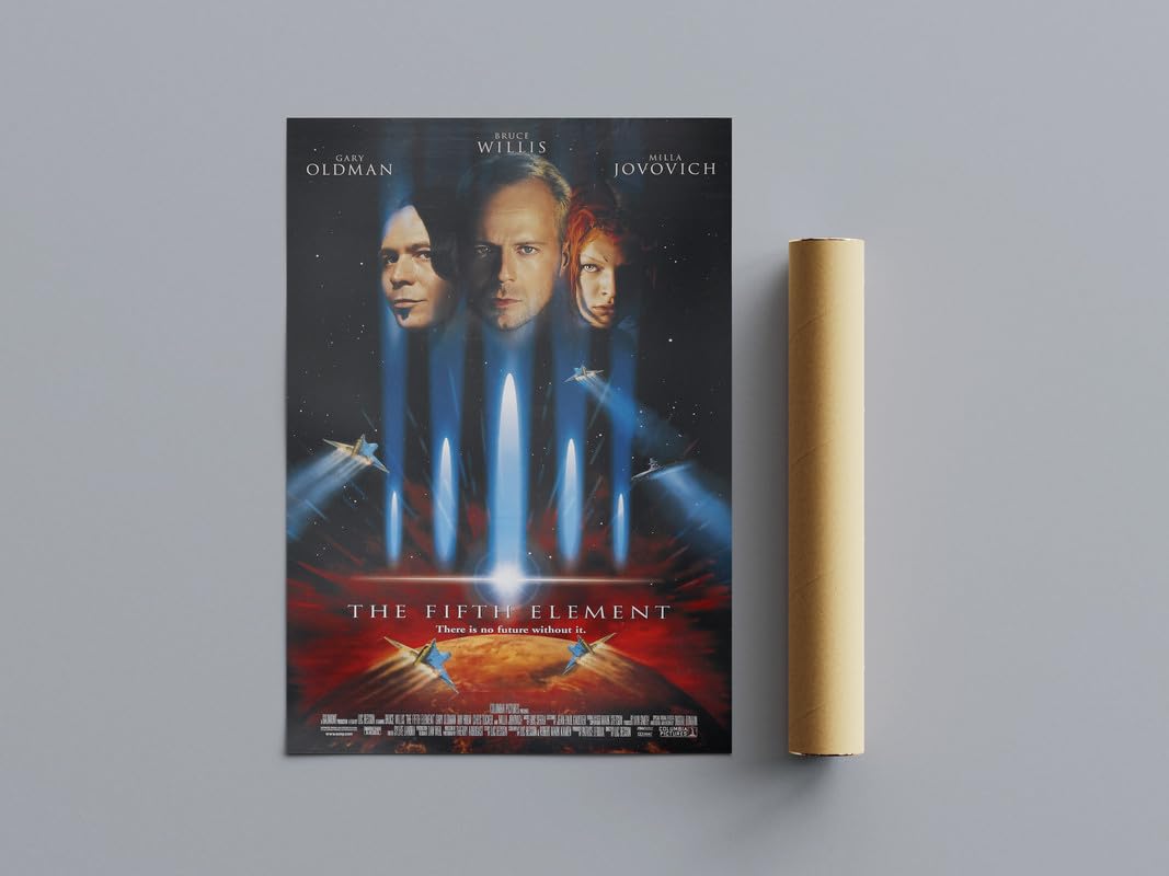 Pixie Posters Multi Colour Classic Nostalgic Movie Posters The Fifth Element Wall Art (A2 Size 42Cmx59.4cm)