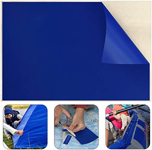Syhood Extra Large Pool Liner Repair Patch 2.8 ft x 4.1 ft Dark Blue Self Adhesive Vinyl Pool Patch Repair Kit for Christmas Bounce House Above Ground Pools Inflatable Floats Toys Snow Tube